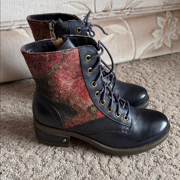 L’artiste lartiste Marty spring step blue navy floral red zip up size 37 - Picture 2 of 7